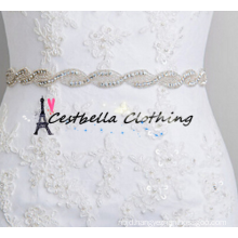 2016 Popular Sale Unique Elegant Design Crystal Rhinestone Applique Banding Pearl Bead Lace Trimming Bridal Wedding Dress Belt